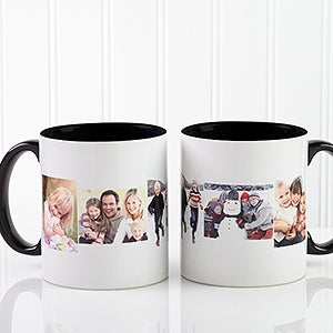 5 Photo Collage Personalized Coffee Mug 11oz.- Black - 4463-B