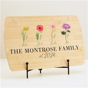 Birth Month Flower Personalized Wood Cutting Board - 44638