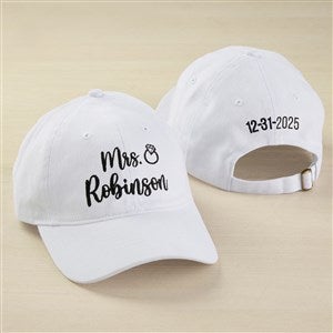 Bride Bling Embroidered Baseball Cap-White - 44667-W