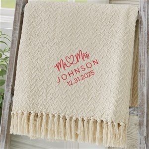 Infinite Love Embroidered Wedding Afghan - 44677