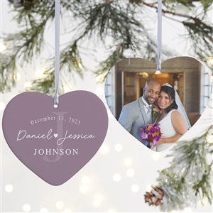 Simply Us Personalized Wedding Heart Ornament- 4quot; Matte - 2 Sided - 44685-2L