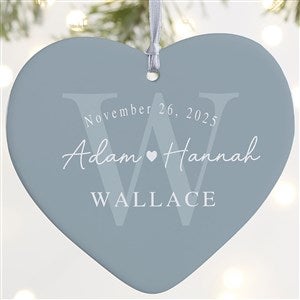 Simply Us Personalized Wedding Heart Ornament- 4quot; Matte - 1 Sided - 44685-1L