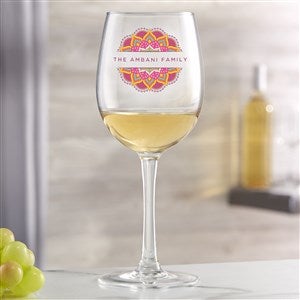 Diwali Personalized White Wine Glass - 44740-W