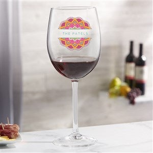 Diwali Personalized Red Wine Glass - 44740-R