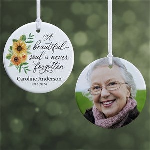 Beautiful Soul Personalized Memorial Photo Ornament- 2.85quot; Glossy - 2 Sided - 44794-2