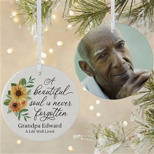 Beautiful Soul Personalized Memorial Photo Ornament-3.75quot; Matte - 2 Sided - 44794-2L