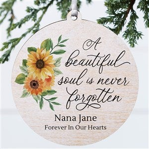 Beautiful Soul Personalized Memorial Photo Ornament-3.75quot; Wood - 1 Sided - 44794-1W