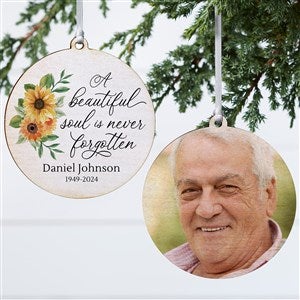 Beautiful Soul Personalized Memorial Photo Ornament-3.75quot; Wood- 2 Sided - 44794-2W