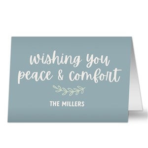 Wishing You Peace  Comfort Personalized Sympathy Greeting Card - 44800