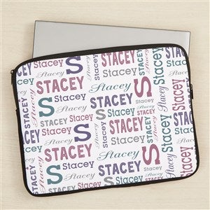 Trendy Repeating Name Personalized 15 Laptop Sleeve - 44842-L