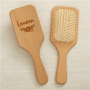Floral Reflections Engraved Wooden Hairbrush - 44942-B