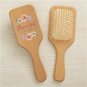 Floral Wreath Personalized Wooden Hairbrush - 44954-B