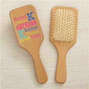 Trendy Repeating Name Personalized Wooden Hairbrush - 44960-B