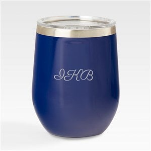 Engraved Corkcicle Monogram 12oz Stemless Tumbler Navy - 45124-NV