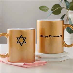 Choose Your Icon Personalized Hanukkah 11 oz. Gold Glitter Coffee Mug - 45203-G