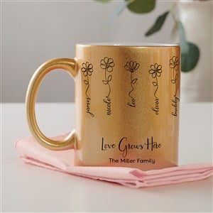Garden Of Love Personalized 11 oz. Gold Glitter Coffee Mug - 45206-G
