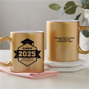 Class Of Personalized 11 oz. Gold Glitter Coffee Mug - 45208-G