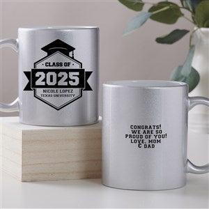 Class Of Personalized 11 oz. Silver Glitter Coffee Mug - 45208-S