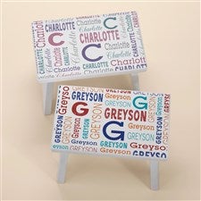 Trendy Repeating Name Personalized Kids Step Stool - 45250