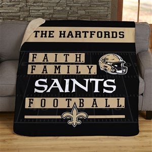 NFL Faith  Family New Orleans Saints Personalized 60x80 Sherpa Blanket - 45333-SL