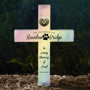 Rainbow Bridge Pet Memorial Personalized Solar Outdoor Garden Stake - 45339