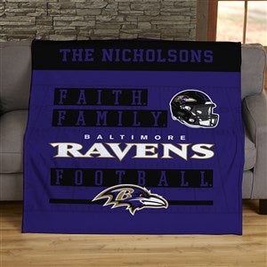 NFL Faith  Family Baltimore Ravens Personalized 50x60 Plush Fleece Blanket - 45355-F