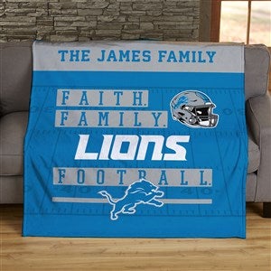 NFL Faith  Family Detroit Lions Personalized 50x60 Plush Fleece Blanket - 45359-F
