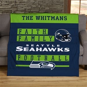 NFL Faith  Family Seattle Seahawks Personalized 50x60 Plush Fleece Blanket - 45367-F
