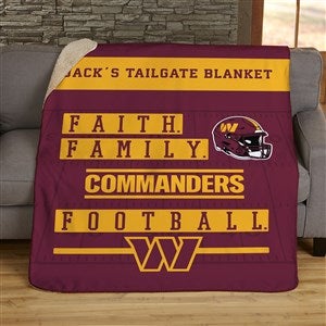 NFL Faith  Family Washington Football Team Personalized 50x60 Sherpa Blanket - 45370-S