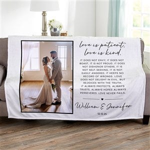 Love is Patient Personalized 50x60 Plush Fleece Photo Blanket - 45392-F