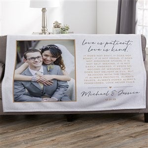 Love is Patient Personalized 50x60 Sweatshirt Photo Blanket - 45392-SW