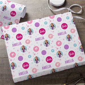 Merry  Bright Barbie™ Personalized Wrapping Paper Roll - 6ft Roll - 45425