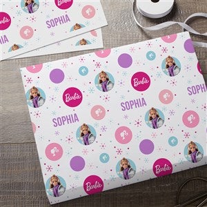 Merry  Bright Barbie™ Personalized Wrapping Paper Sheets - Set of 3 - 45425-S