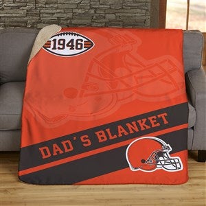 NFL Corner Logo Cleveland Browns Personalized 60x80 Sherpa Blanket - 45442-SL