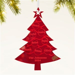 Family Tree Personalized Acrylic Ornament- Red - 45515-R