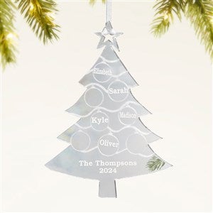 Family Tree Personalized Acrylic Ornament- Silver - 45515-S