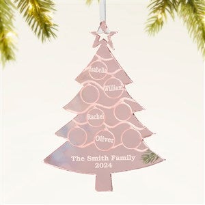 Family Tree Personalized Acrylic Ornament- Rose Gold - 45515-RG