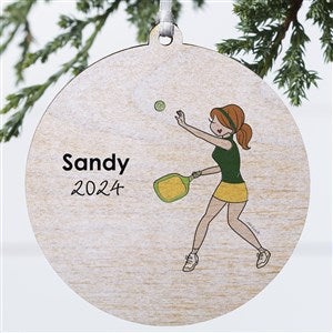 philoSophies® Pickleball Personalized Ornament-3.75 Wood - 1 Sided - 45524-1W