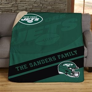 NFL Corner Logo New York Jets Personalized 60x80 Sherpa Blanket - 45553-SL