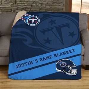 NFL Corner Logo Tennessee Titans Personalized 50x60 Sherpa Blanket - 45556-S