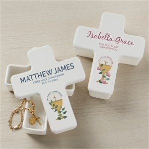 First Communion Icons Personalized Cross Box - 45568