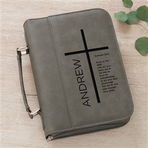 Religious Verse Personalized Bible Cover-Charcoal - 45591