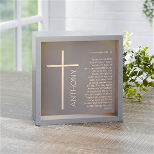 Religious Verse Personalized LED Light Shadow Box- 6quot;x6quot; - 45595-6x6