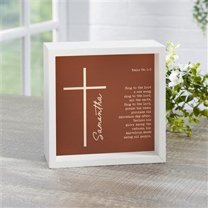 Religious Verse Personalized LED Ivory Light Shadow Box- 6quot;x6quot; - 45595-I-6x6