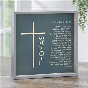 Religious Verse Personalized LED Light Shadow Box- 10quot;x10quot; - 45595-10x10