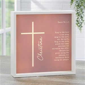 Religious Verse Personalized LED Ivory Light Shadow Box- 10quot;x10quot; - 45595-I-10x10