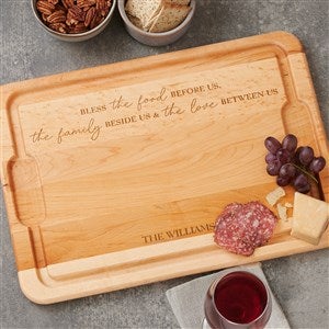 Bless the Food Before Us Personalized Hardwood Cutting Board- 12x17 - 45601