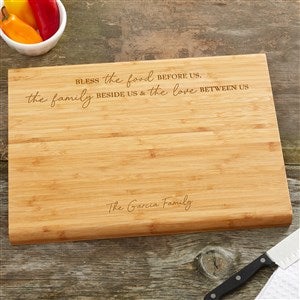 Bless the Food Before Us Personalized Bamboo Cutting Board- 10x14 - 45602
