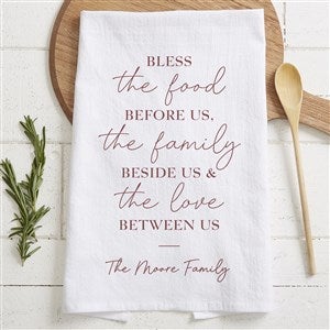 Bless the Food Before Us Blessings Personalized Tea Towel - 45607