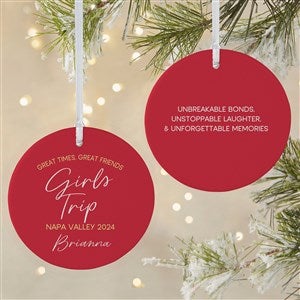 Girls Trips Personalized Ornament - 3.75quot; Matte - 2 Sided - 45625-2L